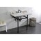 Kingston Brass 36 Carrara Marble Console Sink with Brass Legs, Marble WhiteMatte Black LMS36MBSQ0 - alternate 5